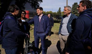 Pullaro recorrió junto a veedores de CAF las obras del legado deportivo que dejarán los Juegos Suramericanos en Rosario