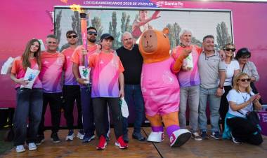 Pujato se sumó a la cuenta regresiva de los Juegos Suramericanos con el paso del Fuego