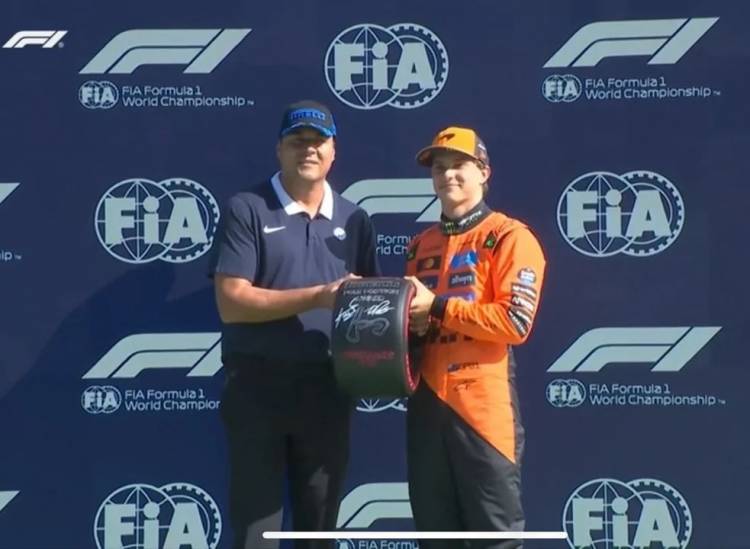 ¿Quién es el argentino que le entregó el premio a la pole a Piastri?