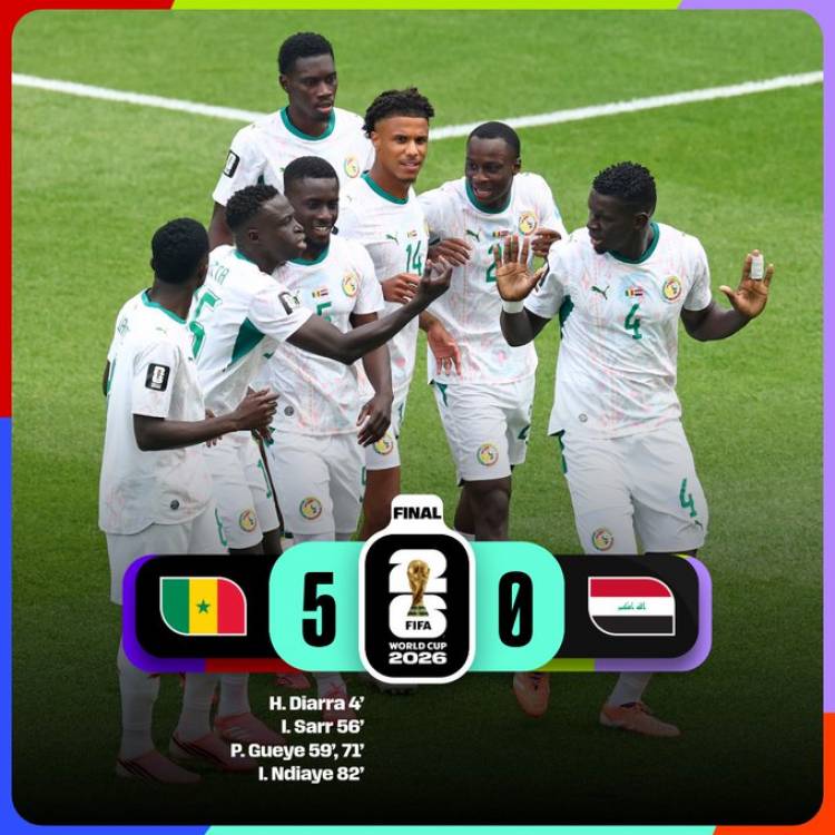 Senegal goleó a Irak y sueña con los 16avos en el Mundial 2026