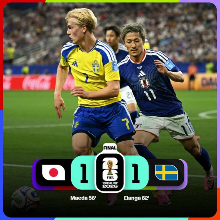 Japón igualó con Suecia y pasó en el segundo lugar del Grupo F en el Mundial 2026