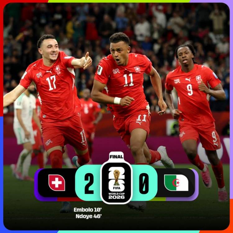 Suiza venció a Argelia y avanzó a octavos de final del Mundial 2026