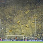 Dortmund fans celebrate prior to the Champions League semifinal first leg soccer match between Borussia Dortmund and Real Madrid in Dortmund, Germany, Wednesday, April 24, 2013. (AP Photo/Martin Meissner)